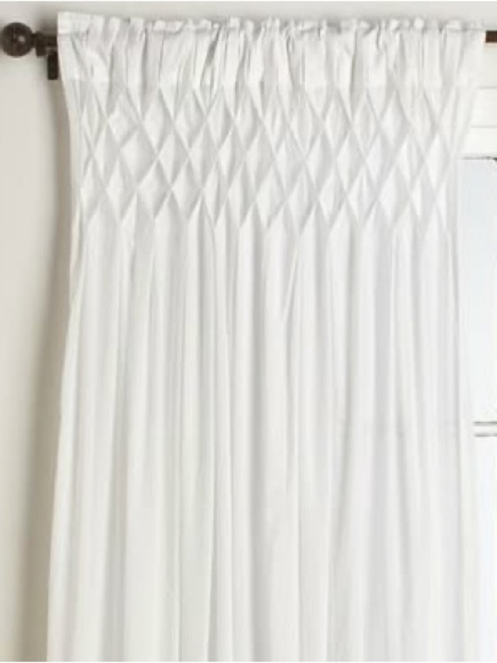 Rachel Ashwell's Simply Shabby Chic  white smocked/pintuck  1/ Curtain Panel